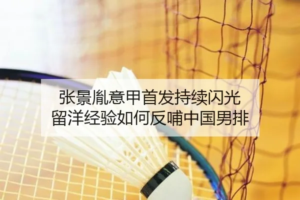 张景胤意甲首发持续闪光 留洋经验如何反哺中国男排